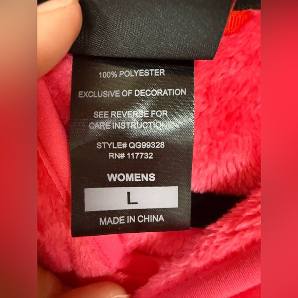 Gerry Hoodie Womens Large Pink Fleece Regular Long Sleeve Pockets Front Pullover - Picture 6 of 7